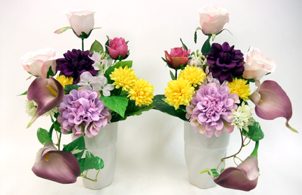 光触媒 造花 仏花アレンジB一対(2個セット)