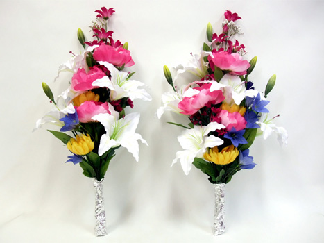 光触媒 造花 仏花2本セットA(ホワイト)